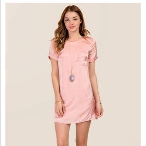 Silky Pink Shift Dress XS Brand New!